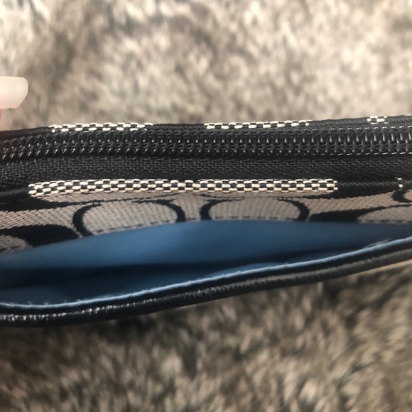 Coach Black Stitched Logo Wristlet - Picture 4 of 8
